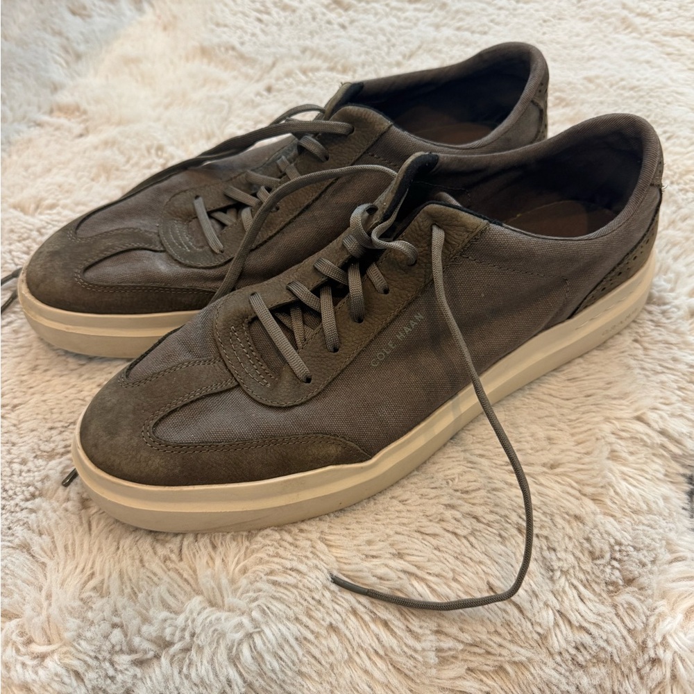 Cole Haan olive green GRAND pro rally canvas sneakers